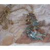 NO296pd  Olive Patina Solid Brass Bluebird on Branch Pendant - Aragonite, Carnelian, Rhodochrosite
