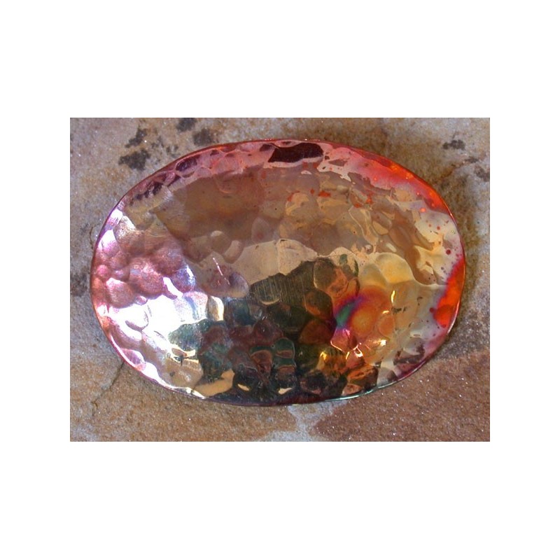 CPI 2hc Copper Iridescent Small Domed Oval Barrette Hair Clip