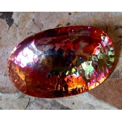 CPI 1hc Copper Iridescent Large Domed Oval Barrette Hair Clip