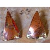 CPI 505e Hand Hammered Copper Iridescent Domed Triangle Earrings