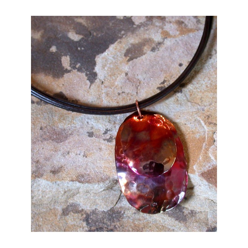 CPI 613pd Copper Iridescent Small Double Oval Pendant