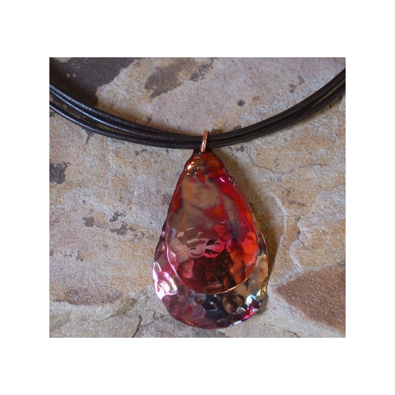 CPI 612pd Copper Iridescent Double Teardrop Pendant