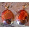 CPI 607e Copper Iridescent Large Double Oval Dangle Earrings
