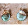CPE 903e Etched Patina Brass Contemporary Classic Domed Oval with Forged Lip Earrings