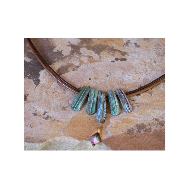 TEP80n  Terrain 5 Piece Necklace - Pink/Green Tourmaline 