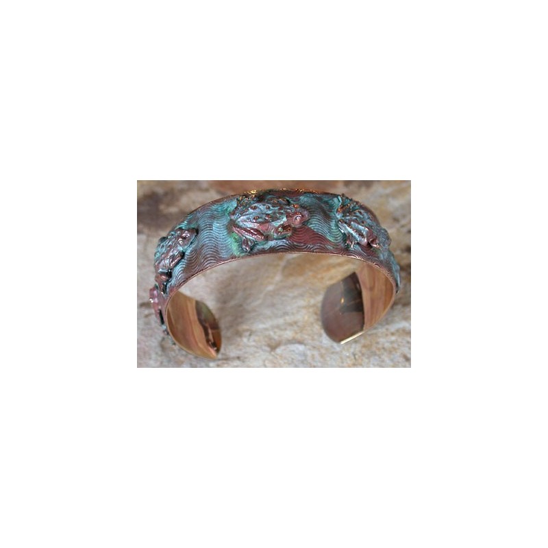 AQP8971bc Verdigris Patina Solid Brass Frog 3/4" Cuff 