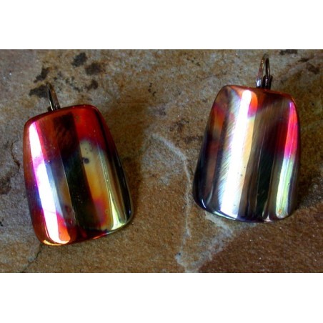 CEP 2e Iridescent Copper Essence Forged Contemporary Tapered Barrel Earrings