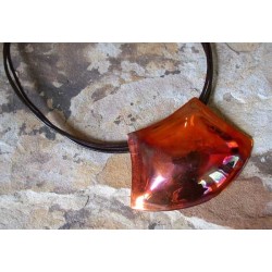 CEP80n Iridescent Copper Essence Pendant - Brown Rawhide