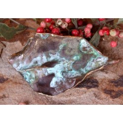 RSP15p Lost Wax Cast Solid Brass Rose Leaf Pin