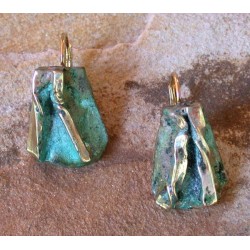 AP41e Patina Cast Brass Ancestors Collection Twisted Motif Earrings