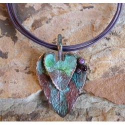 NP4603pd Verdigris Patina Amethyst, Charoite 