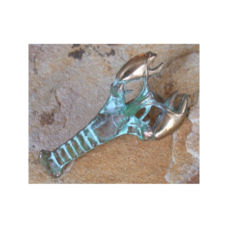 ECP6767p Verdigris Patina Solid Brass Lobster Pin 