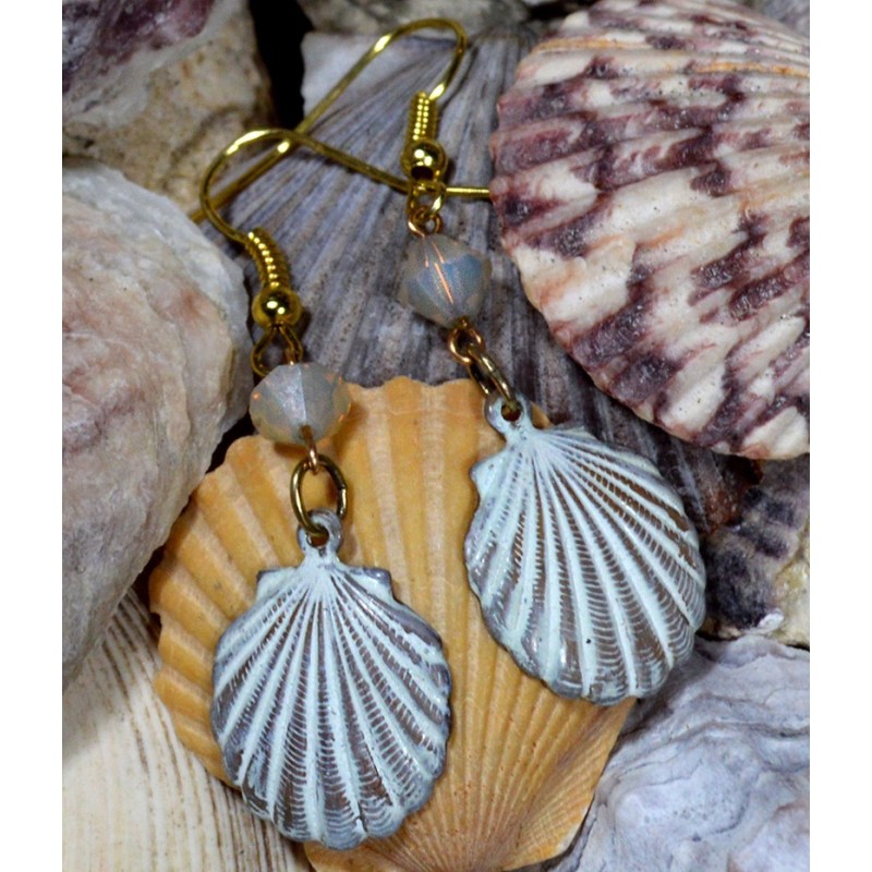 OCW4852eCR Scallop Shell Earrings