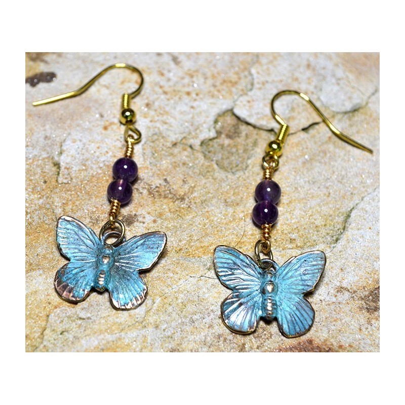 BUP129eAM Butterfly Earrings