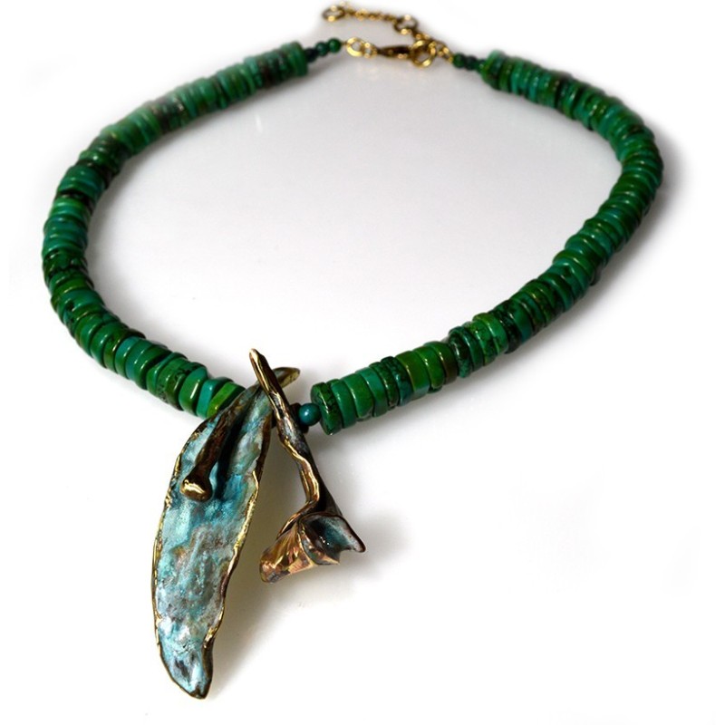 TWP4nTU Lost Wax Cast Leaf Necklace