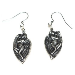 Mirror Antiqued Silver Angels Of Hope Dangle Earrings