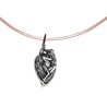 Mirror Antiqued Silver  Angel of Hope Pendant on Rawhide