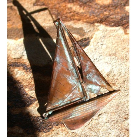 ECP 4940p Verdigris Patina Solid Brass Schooner Pin 