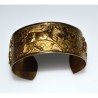 Antique Gold Contemporary Running Horses Cuff Bracelet