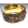 Earth Patina Solid Brass Trotting Show Horse Equestrian Cuff - Charoite, Jade