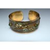 Olive Patina Solid Brass Running Rabbit Cuff - Jade