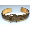 Earth Patina Horse in Horseshoe and Stirrup Cuff Bracelet