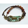 Verdigris Patina Show Horse Rockband - Jasper, Carnelian - Dual Straps