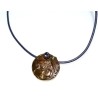 Earth Patina Solid Brass Racing Horse and Jockey Pendant - Tanzanite Swarovski Crystal