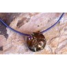 Earth Patina Solid Brass Racing Horse and Jockey Pendant - Tanzanite Swarovski Crystal