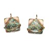 Verdigris Patina Brass Horse Head on Square Earrings