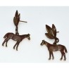 Earth Patina Standing Horse and Flair Dangle Earrings