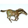 Olive Patina Solid Brass Galloping Mustang Pin