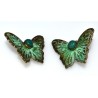 Verdigris Patina Decorative Butterfly Earrings - Turquoise