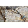 Verdigris Patina Cast Brass Victorian Dragonfly Necklace - Swarovski Crystals