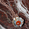 Sculptural Floral Necklace - Carnelian
