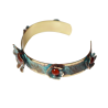 Olive Patina Sculptural Floral Cuff - Carnelian