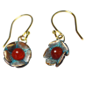 Sculptural Floral Earrings - Carnelian