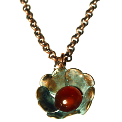 Sculptural Floral Necklace - Carnelian