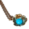 Sculptural Floral Necklace - Turquoise