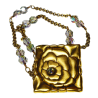 Antique Gold Art Deco Rose Pendant - Paradise Crystals