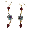 Delicacy Floral Earrings - Amethyst and Double Garnet
