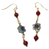 Delicacy Floral Earrings - Amethyst and Double Garnet