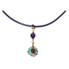 Delicacy Floral Pendant - Amethyst and Garnet