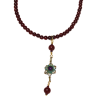 Delicacy Floral Pendant on Garnet - Amethyst and Double Garnet