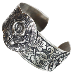 Antique Silver Calla Lily Cuff Bracelet