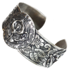 Antique Silver Calla Lily Cuff Bracelet