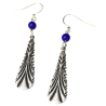 Art Deco 2022 Mirror Antique Silver Earrings - Lapis