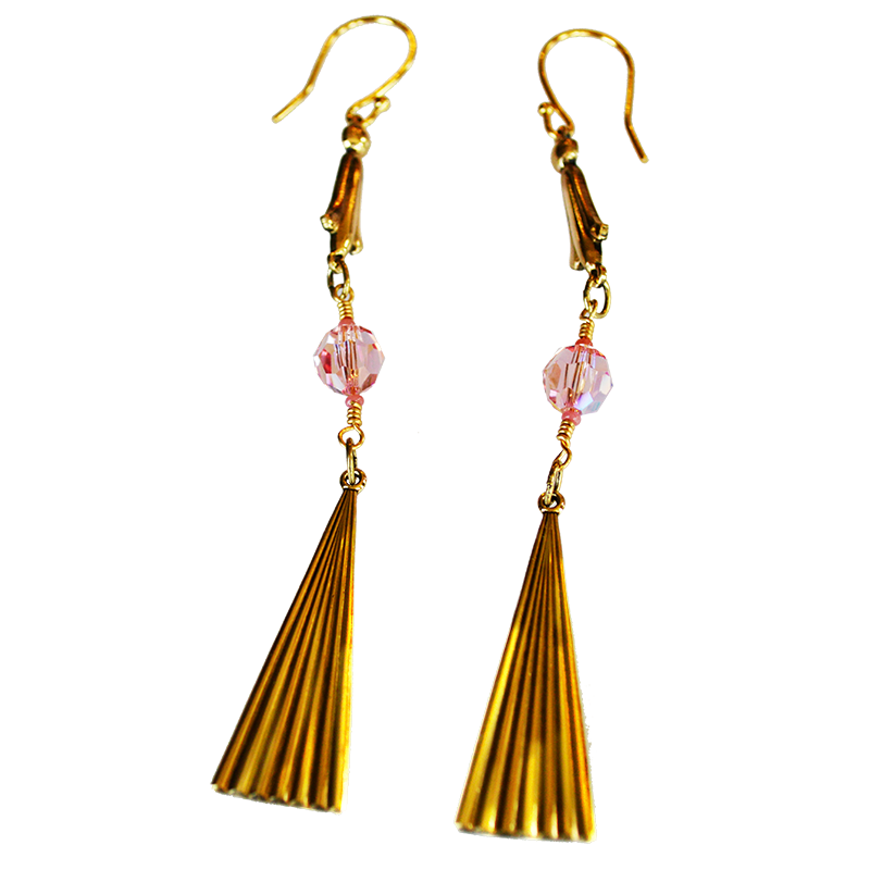 Hollywood Chic 2022 Long Earrings - Iridescent Rose European Crystals
