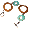 Bohemian Chic Geometry Line Verdigris and Earth Patina Circle Bracelet