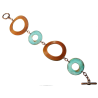 Bohemian Chic Geometry Line Verdigris and Earth Patina Circle Bracelet
